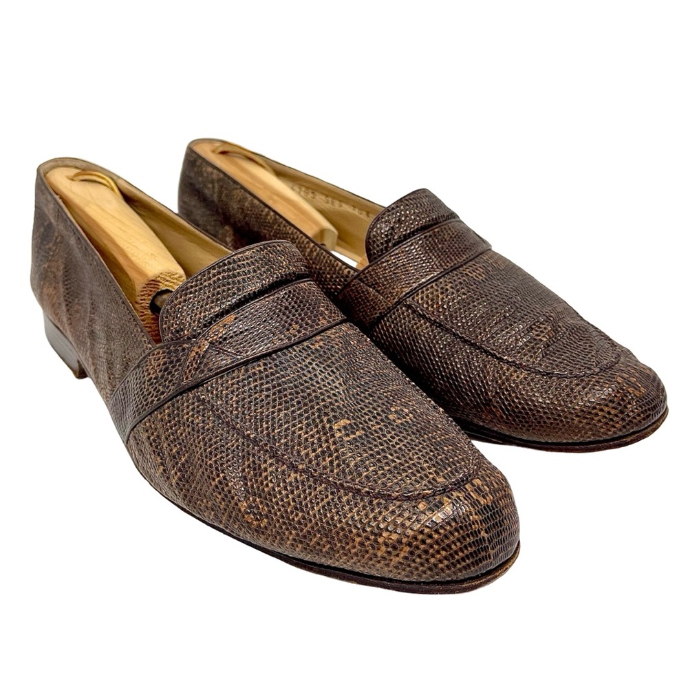 Vintage genuine monitor lizardskin men’s loafers